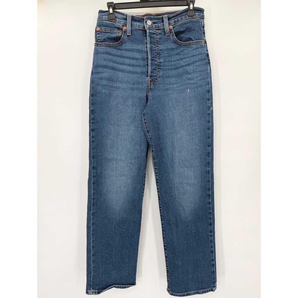 Levi's Jeans Womens 30 Blue Ribcage Straight Super High Rise Button Fly Stretch
